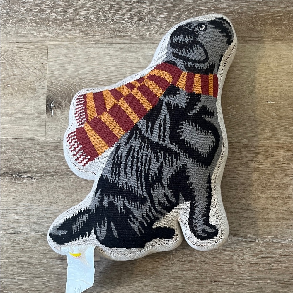 The Farmhouse Cozy Black and Gray Dog Pillow with Striped Scarf. NWOT - Picture 3 of 3